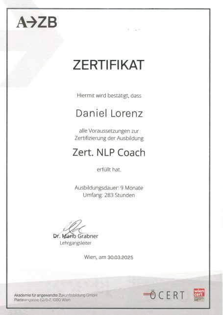 Zertifizierter NLP Coach Daniel Lorenz